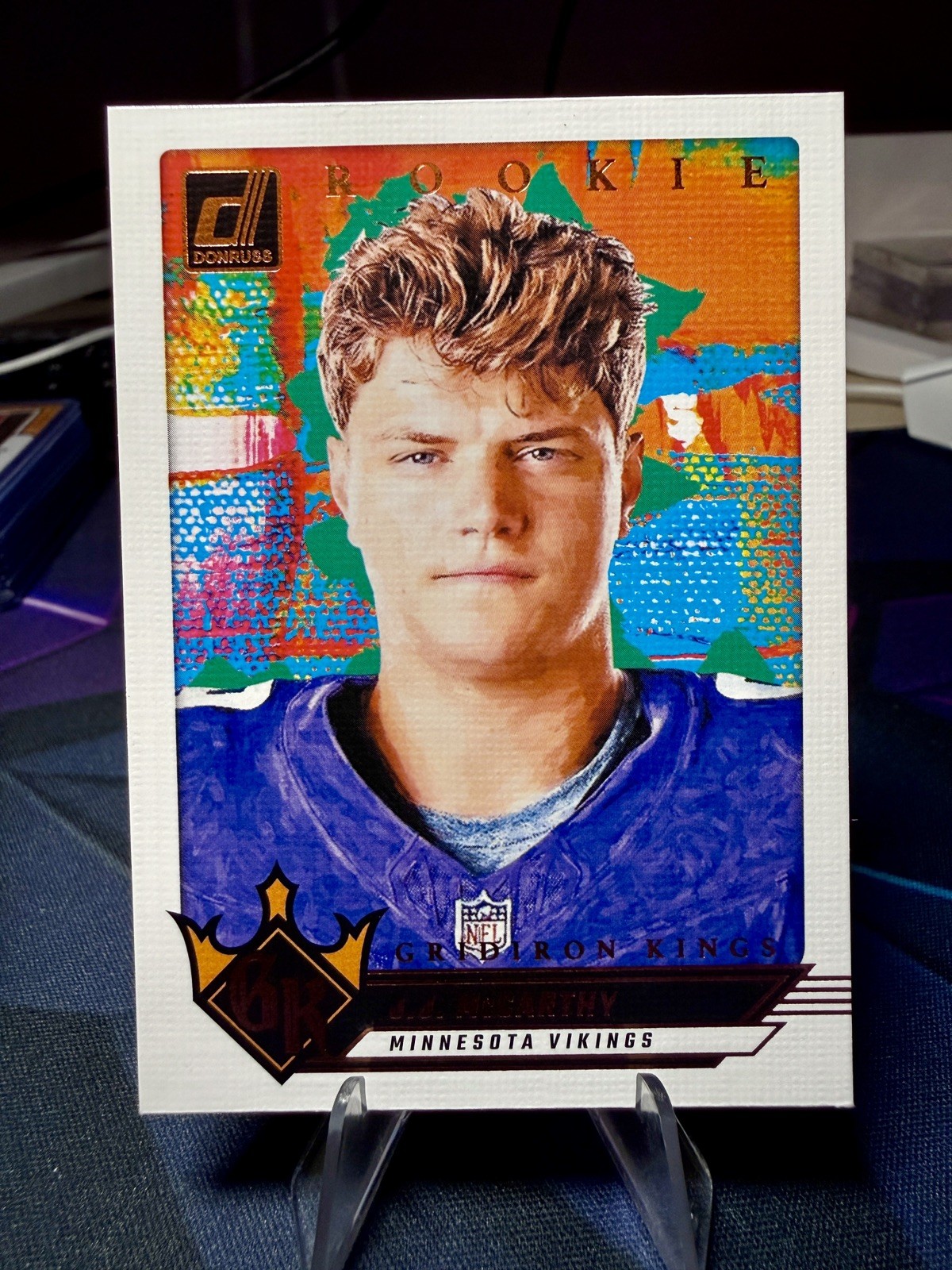 JJ McCarthy RC 2024 Panini Donruss #5 Gridiron Kings Rookie Card Vikings QB