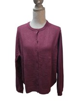 Gap Women's Wine Button Front Long Sleeve Cardigan Sweater NWT XXL