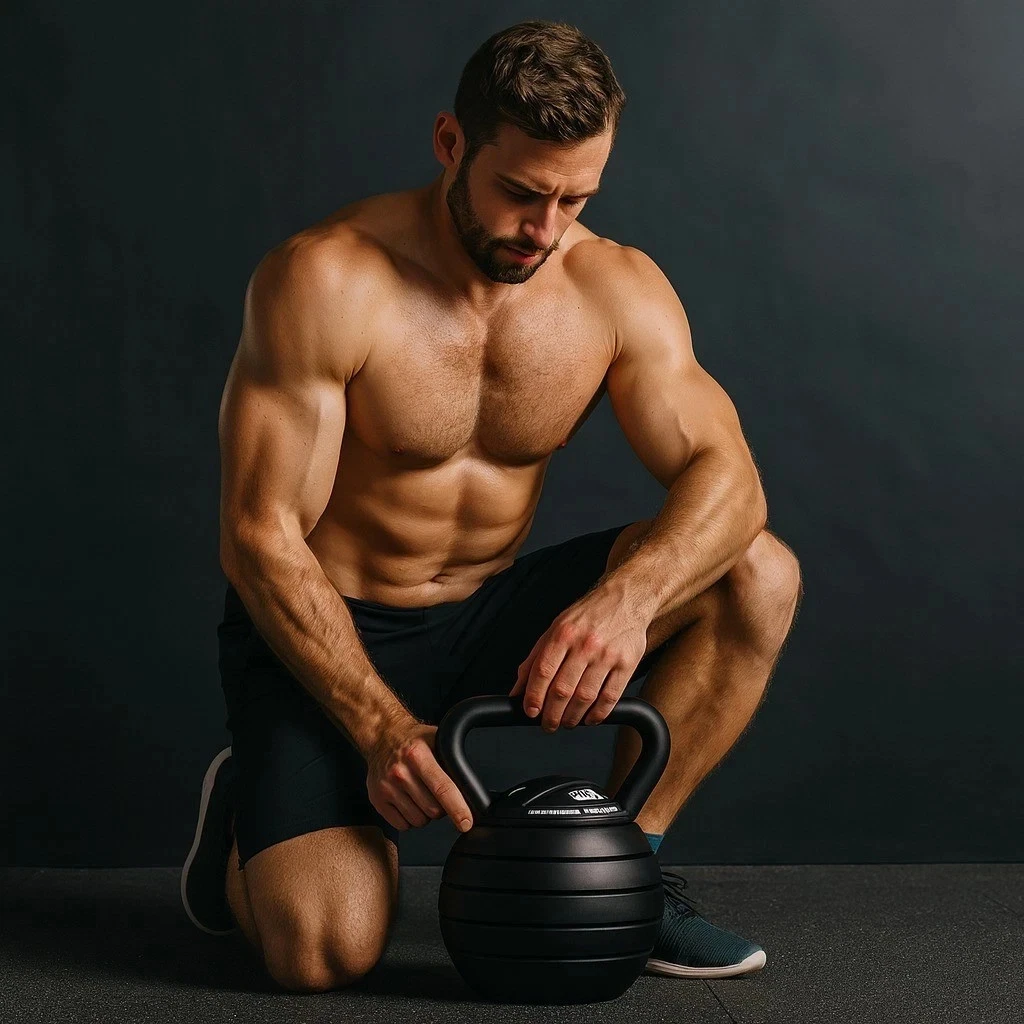 Adjustable Kettlebell Set 9kg-18kg Weight Lifting Gym Workout Fitness Exercise