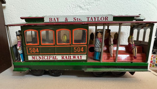 Powell & Mason Tinplate 504 Municipal Railway Tram 1950's/60's friction push