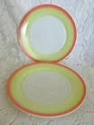 Two Vintage Hazel Atlas Sunrise Platonite Ovide 9" Dinner Plates #2