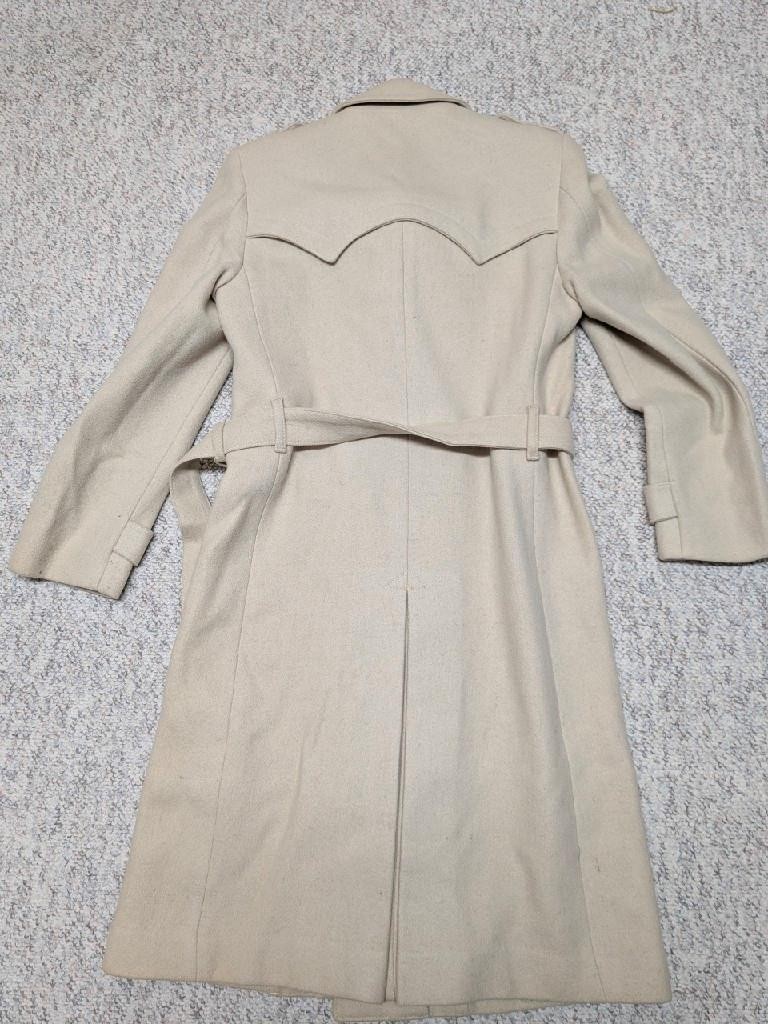 vintage OVERCOAT wool BELTED off-white 36 sherlock AMERICAN MALE slim XS - second product detail image