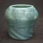 VAN BRIGGLE MING BLUE ART POTTERY POPPY SEED VASE # 21 CIRCA 1930'S