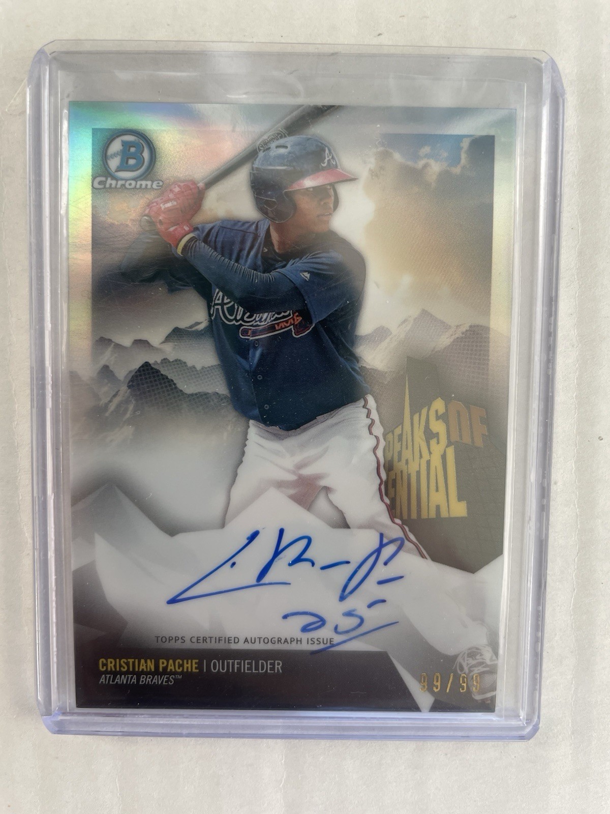 2018 Bowman Chrome Peaks of Potential Auto Cristian Pache 99/99