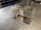 Vintage Heavy Crystal Glass Display Base Block Cube or Paperweight