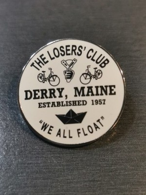 DERRY MAINE PENNYWISE STEPHEN KING HORROR MOVIE THE LOSERS CLUB Pin Badge Patch
