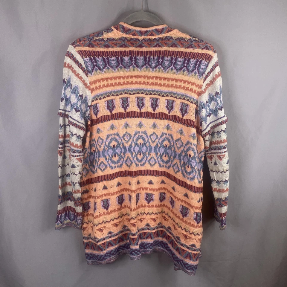 Cárdigan Suéter Sundance Mujer XXL Multicolor Frente Abierto Tejido Boho Suroeste Foto 2 de 4