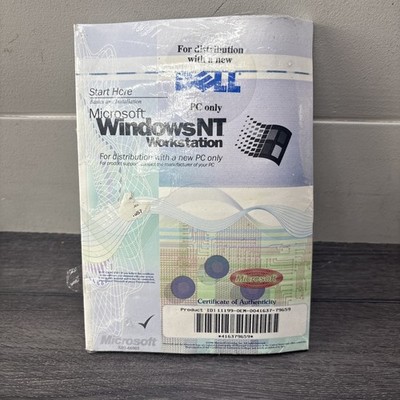 Microsoft Windows NT Workstation 4.0 SP3 CD-ROM, 3.5 Floppies, Manual - Dell OEM