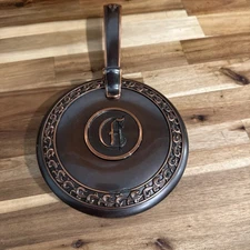 Vintage Silent Butler HYDE PARK Heavy Copper Brass Metal Top Lid Monogram "P”