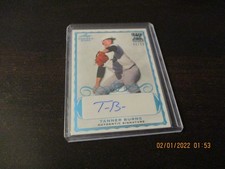 tanner burns rookie auto 2020 leaf trinity numbered/50 blue