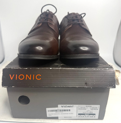 Vionic Men's Spruce Shane Oxford - Leather Dress Shoes Dark Brown, Size - 10.5 M