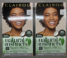 2 BOXES Clairol Natural Instincts SEMI Demi-permanent Dye 2 Black Hair Color