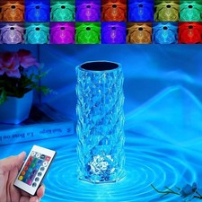 TABLE LAMP CRYSTAL NIGHT LIGHT TOUCH CONTROL USB RECHARGEABLE BEDSIDE LAMP DECOR