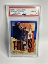 2021 DONRUSS OPTIC ZION WILLIAMSON T-MINUS 3-2-1 Blue /85 PSA 10