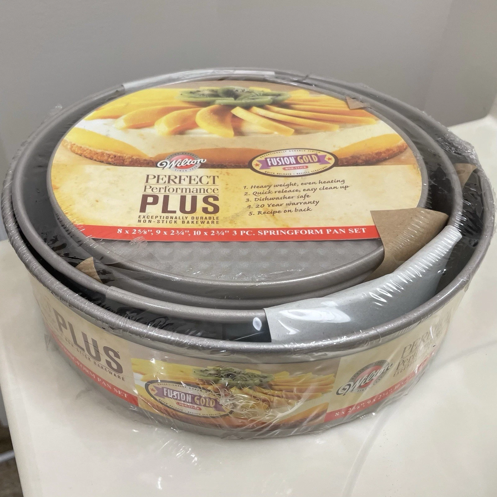 Wilton Perfect Performance Plus Springform Baking Pan Set Fusion Gold Set of 3
