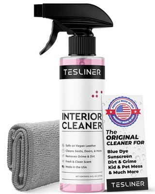 Tesla Seat Cleaner & Stain Remover - Interior Cleaner for Black & White Vegan...