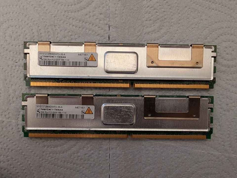 Qimonda 2GB DDR2-667 PC2-5300F 2Rx4 ECC FB-DIMM Server-RAM HYS72T256420HFD-3S-A2 - Immagine 3 di 3