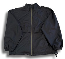 VINTAGE CHASE BANK PRE JP MORGAN LARGE BLACK LIGHTWEIGHT ZIP WALL STREET JACKET