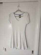 ANTHROPOLOGIE DOLAN LEFT COAST Sweater Dress Size Small Cream Ribbed Short Mini