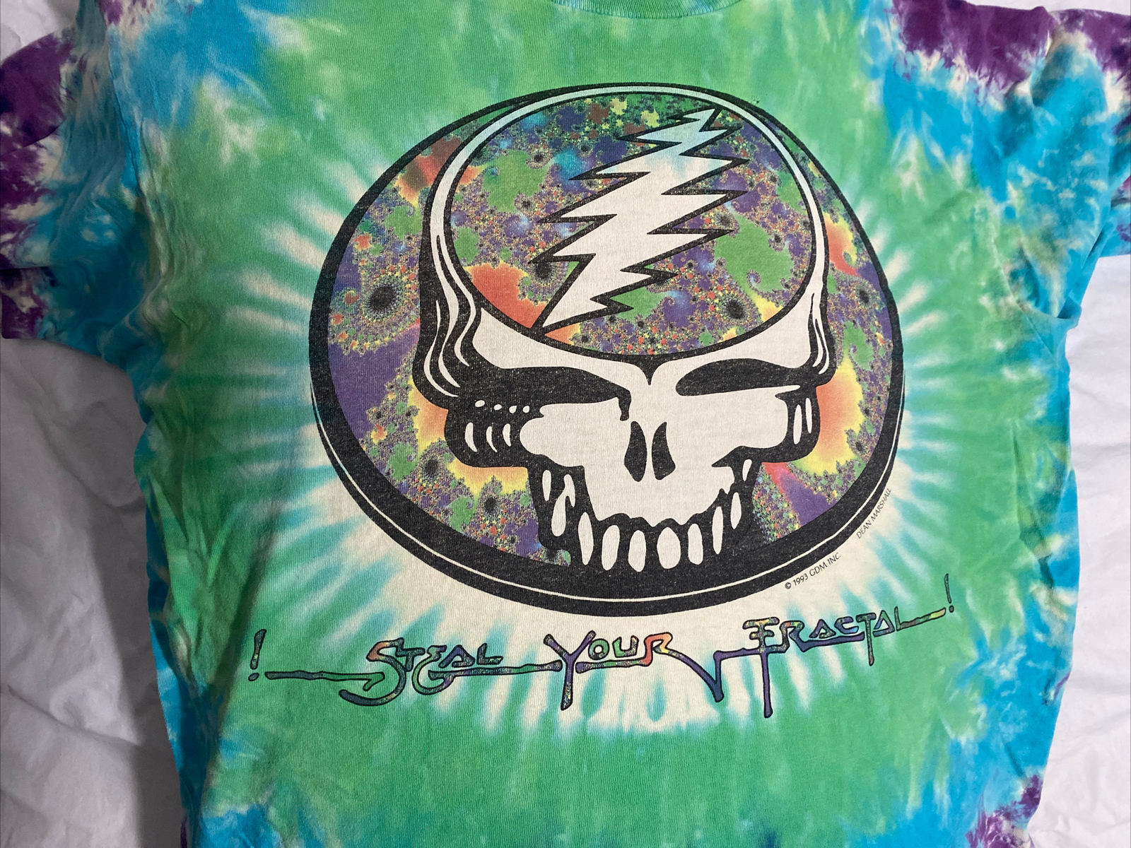 RARE Vtg 90s Liquid Blue 1993 Grateful Dead Steal Your Fractal Tie Dye Shirt XL image 2