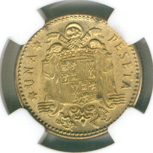 SPAIN 1947(54) PESETA NGC MS 64 - Picture 2 of 4