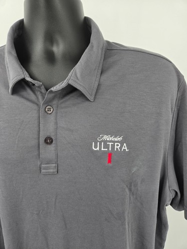 Travis Mathew Poloshirt Erwachsene 2XL grau Michelob Ultra Golf Freizeit Baumwolle * - Bild 12 von 16