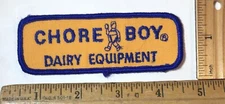 Vintage Chore Boy Dairy Equipment Logo Patch Agricultural Farming Cow Milking