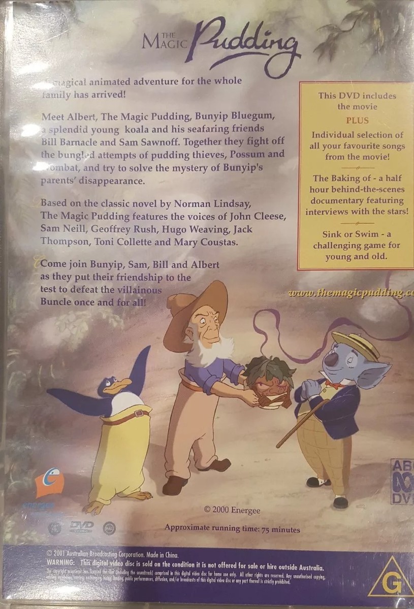 THE MAGIC PUDDING DVD DELETED CARTOON AUSSIE ANIMATION SAM NEILL