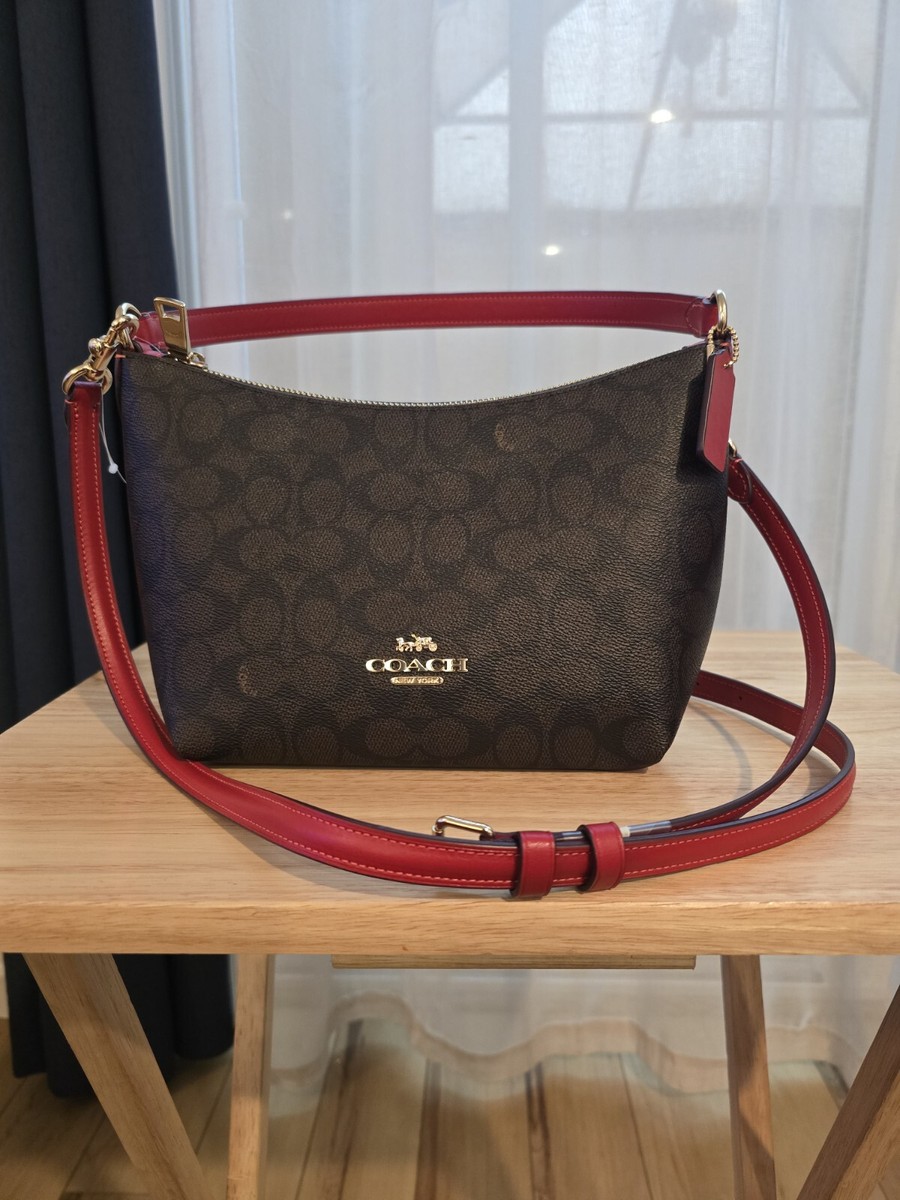 COACH CX610 Zip Top Shoulder Bag In Signature Canvas & Leather