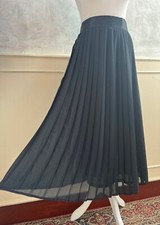 Vintage 1980's RICHARD'S OPERA Black Sun Ray Pleated Formal Occasion Skirt 12