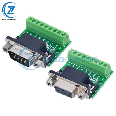 New D-SUB DB9 Breakout Board Connector 9 Pin 2 Row Male Female RS232 RS485