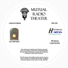 MUTUAL RADIO THEATER - 104 Shows Old Time Radio In MP3 Format OTR On 3 CDs