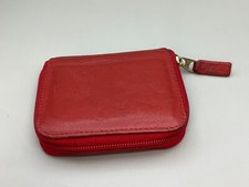 J.P. Ourse  Cie Red Zippered Leather Pouch Wallet