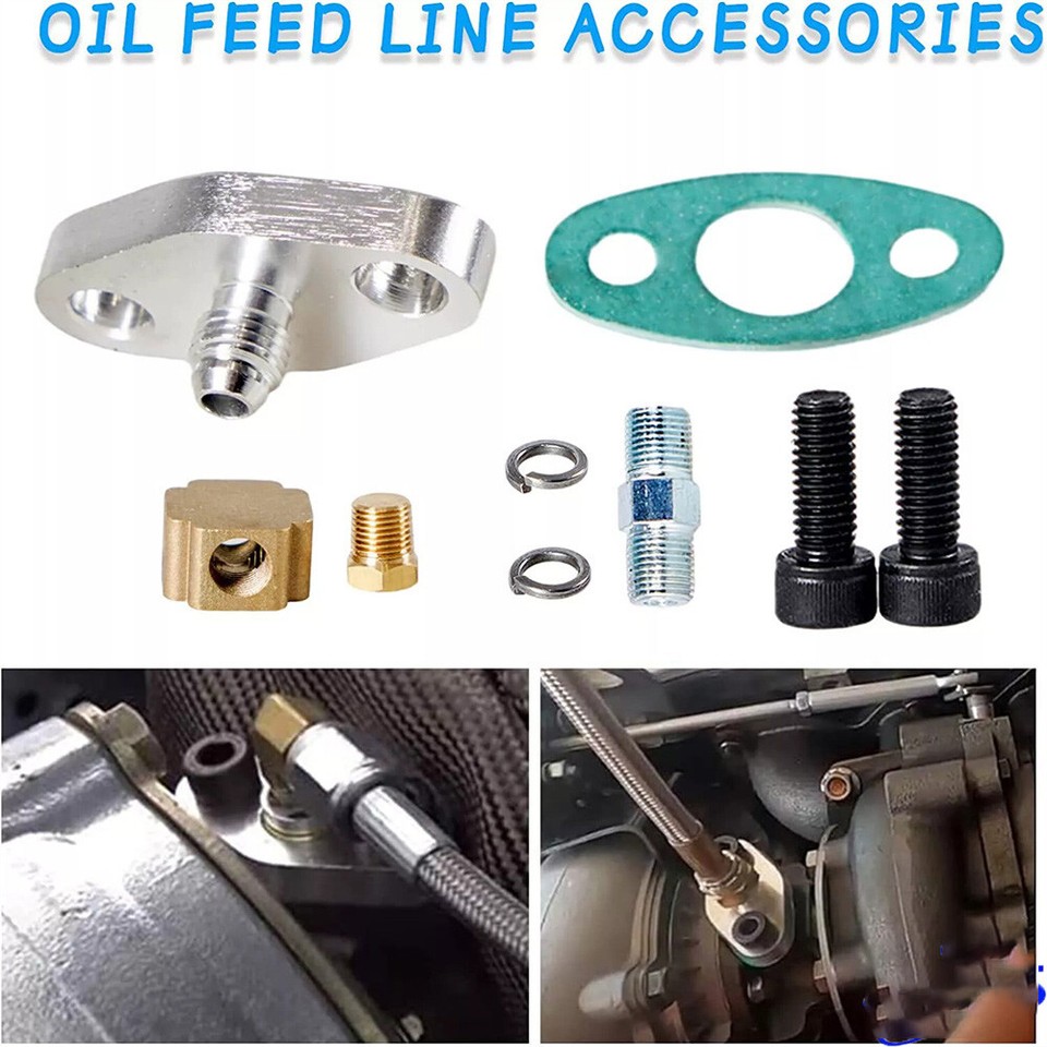 10AN Oil Feed And Drain Return Line Kit For T3 T4 GT35 T70 T66 T61 T60 T04E T04 - View #2