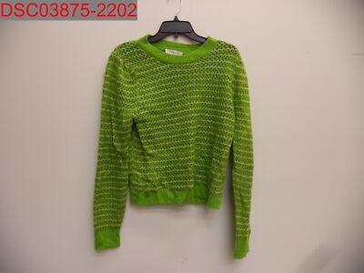 NWOT - Wayf Women's Bright Green Loose Knit Crew Neck Sweater, Size XL