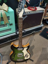 Vintage Late 60's Harmony Rebel Guitar Green Burst Free Shipping!