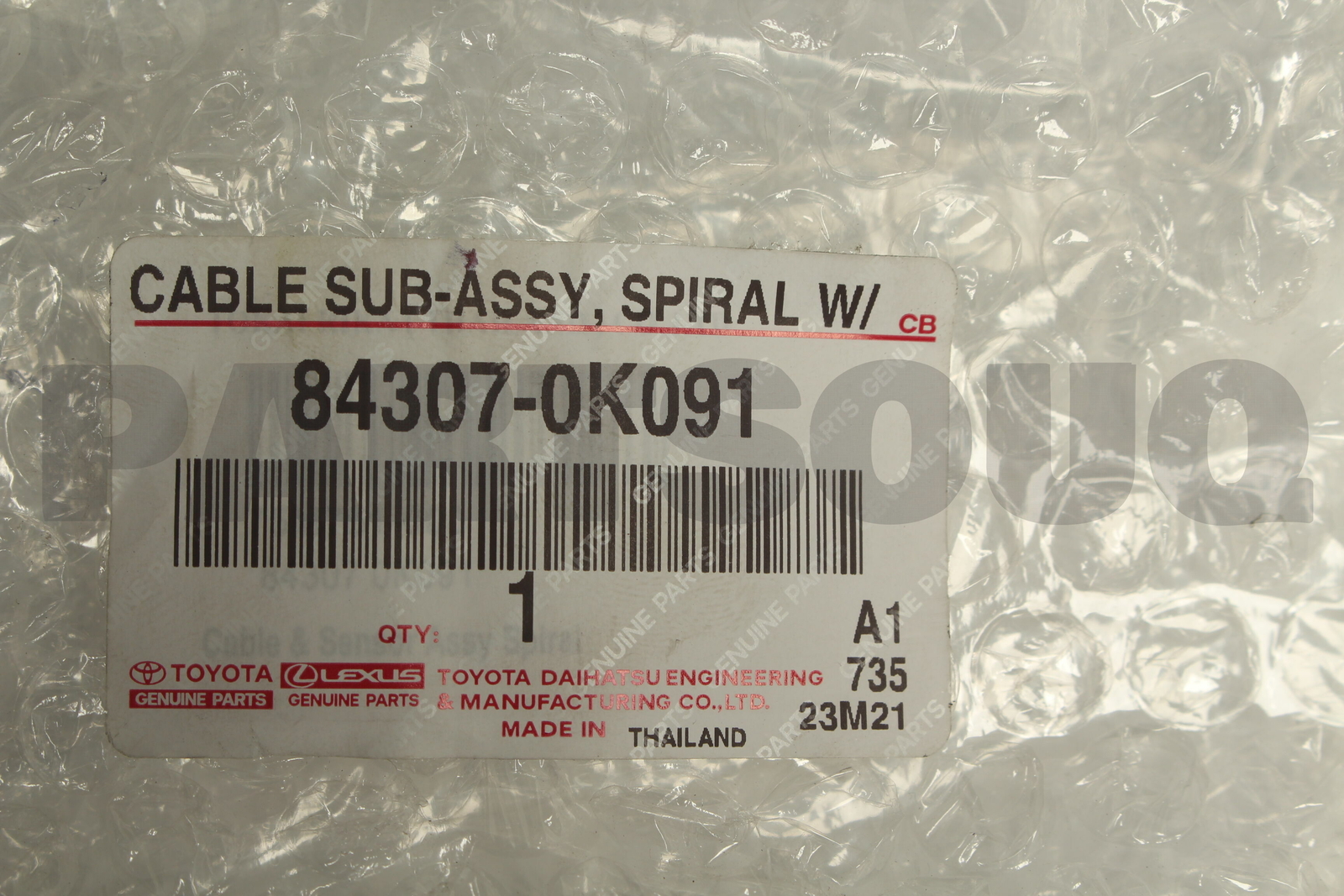843070K091 Genuine Toyota CABLE SUB-ASSY, SPIR 84307-0K091 | eBay