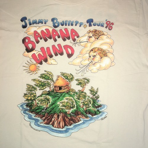 Vintage Official Jimmy Buffett Banana Wind Tour 1996 Off White T-Shirt XL NEU - Bild 2 von 7