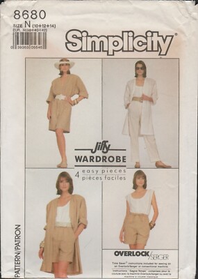Simplicity 8680 Jiffy Summer Wardrobe Pattern Dress, Duster, Pants, Shorts Uncut