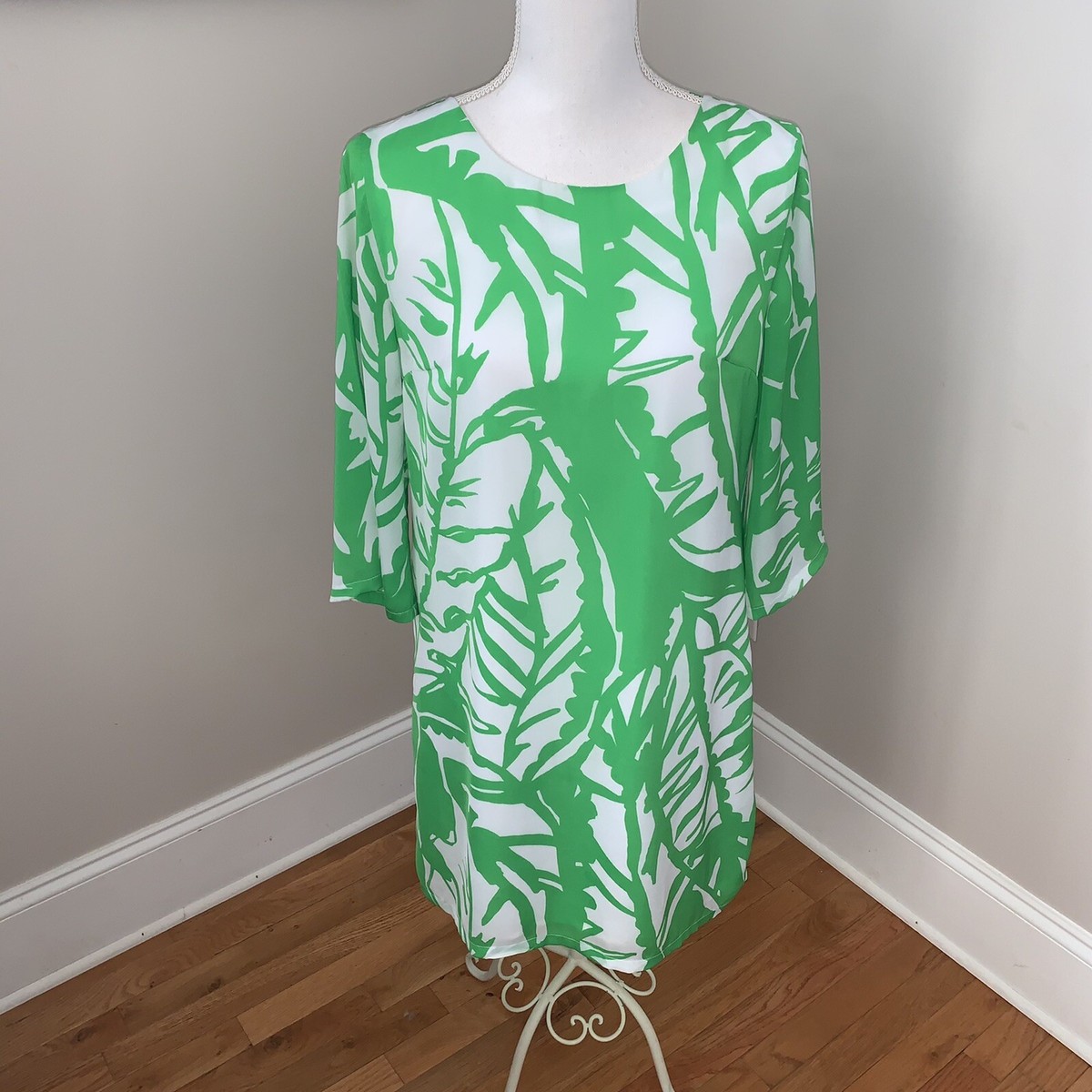LILLY PULITZER for Target Boom Boom Shift Dress Tropical Leaves Green Sz  Small