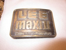 LEE MAXI II Belt Buckle Brass Tone Advertising Vintage 1970's