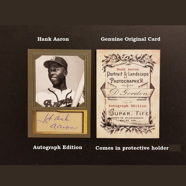 HANK AARON Legends Photo Card Art Collectible Original Design Facsimile Auto HOF