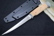 White River 6" Fillet - Cork Handle "It Floats" - With Leather Sheath