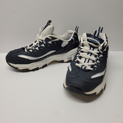 SKECHERS D’LITES Shoes Women’s Size Memory Foam Air Cooled Blue White 