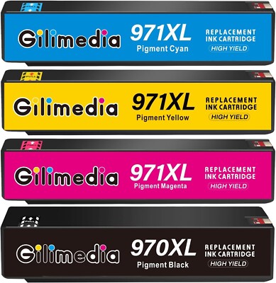 4PK 970 XL 971 XL Ink Cartridge For HP OfficeJet Pro X451dn X451dw X476dn X476dw