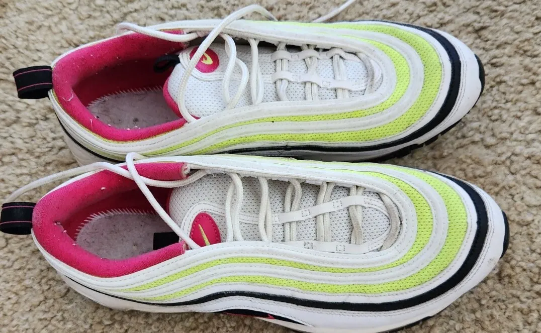 Rancio Surrey tierra Nike Air Max Shoes Sneakers 9871 White Black Volt Rush Pink Size 10.5 VT3 |  eBay