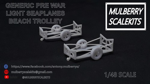 1/72 GENERIC 2X BEACHING TROLLEY FOR DISPLAY SEAPLANE MULBERRY SCALE KITS - Imagen 4 de 11