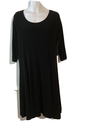 NWT Kiara Women's XL Black Slinky Downton Abbey Avant Gothic Mourning Dress j57