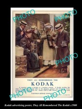 OLD HISTORIC PHOTO OF KODAK CAMERA ADVERTISING POSTER REMEMBER THE KODAK c1900