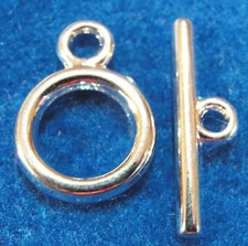 10Sets Silver-Plated Smooth ROUND Toggle Clasps Connectors Hooks C311
